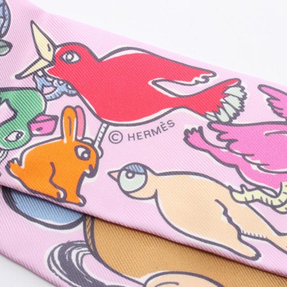 HERMES Authentic Pink Silk Scarf - Picture 2 of 4